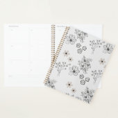 Grijs Zwart Retro Y2K Hippie Bloempatroon Planner (Display)