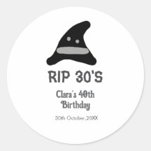 Grijs zwart RIP 30's 40e verjaardag heks hoed hall