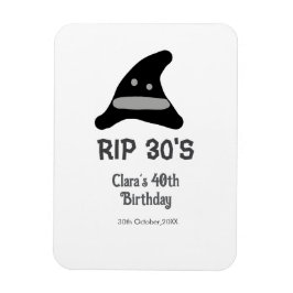 Grijs zwart RIP 30's 40e verjaardag heksenhoed hal Magneet