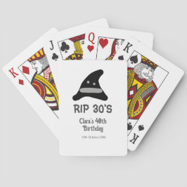 Grijs zwart RIP 30's 40ste verjaardag heks hoed ha Pokerkaarten