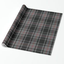 Grijs Zwart Rood Tartan Plaid Cadeaupapier