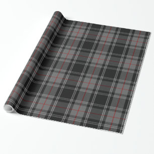 Grijs Zwart Rood Tartan Plaid Cadeaupapier