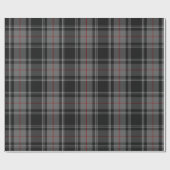 Grijs Zwart Rood Tartan Plaid Cadeaupapier (Vlak)
