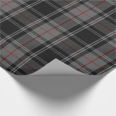 Grijs Zwart Rood Tartan Plaid Cadeaupapier (Hoek)