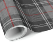 Grijs Zwart Rood Tartan Plaid Cadeaupapier (Rol Hoek)
