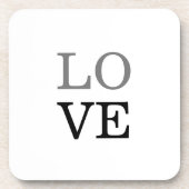 Grijs Zwart Script Liefde Bruiloft Bier Onderzetter (Voorkant)
