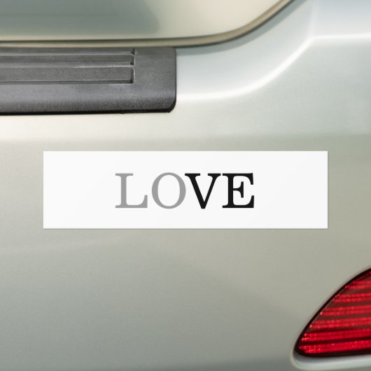 Grijs Zwart Script Liefde Bruiloft Bumpersticker (Op auto)