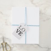 Grijs Zwart Script Liefde Bruiloft Cadeaulabel (Met Touw)