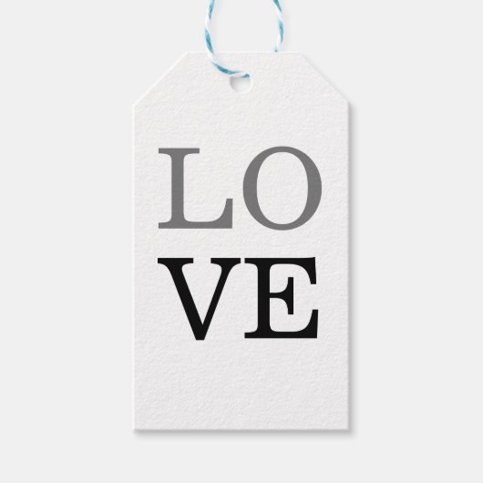 Grijs Zwart Script Liefde Bruiloft Cadeaulabel (Voorkant)