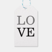 Grijs Zwart Script Liefde Bruiloft Cadeaulabel (Achterkant)