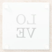 Grijs Zwart Script Liefde Bruiloft Glazen Onderzetter (Achterkant)