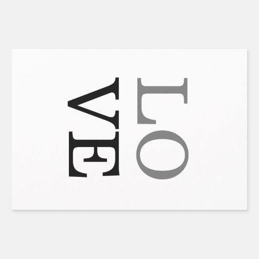 Grijs Zwart Script Liefde Bruiloft Inpakpapier Vel (Voorkant 2)