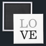 Grijs Zwart Script Liefde Bruiloft Magneet<br><div class="desc">U kunt de doopvonten en de kleuren gemakkelijk veranderen. U kunt uw logo en achtergrondafbeelding ook toevoegen zoals u wilt.</div>