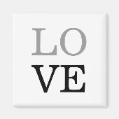 Grijs Zwart Script Liefde Bruiloft Magneet (Voorkant)