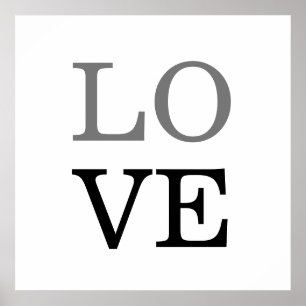 Grijs Zwart Script Liefde Bruiloft Poster