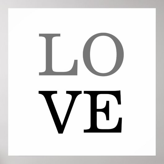 Grijs Zwart Script Liefde Bruiloft Poster (Voorkant)