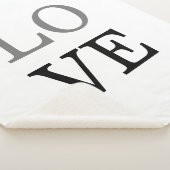 Grijs Zwart Script Liefde Bruiloft  Sherpa Deken (3/4)