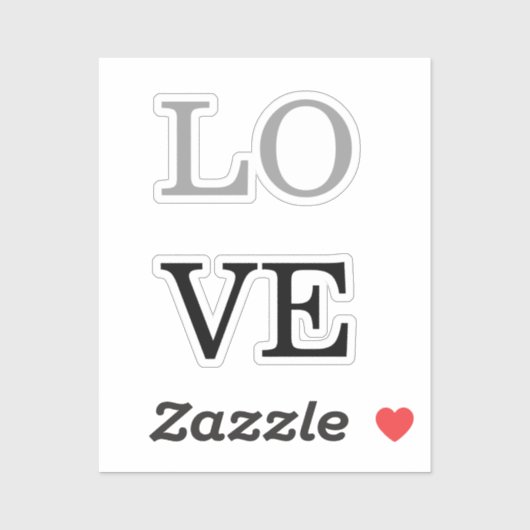 Grijs Zwart Script Liefde Bruiloft Sticker (Vel)