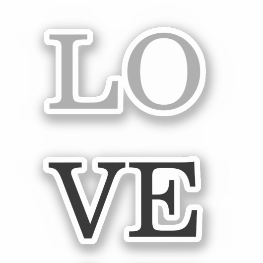 Grijs Zwart Script Liefde Bruiloft Sticker (Voorkant)