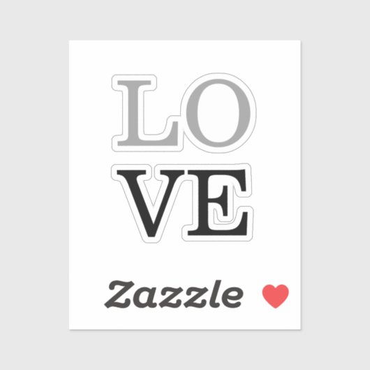Grijs Zwart Script Liefde Bruiloft Sticker (Vel)