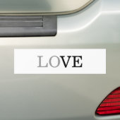 Grijs Zwart Script Liefde Huwelijk  Bumpersticker (Op auto)