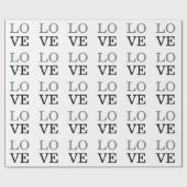 Grijs Zwart Script Liefde Huwelijk  Cadeaupapier (Vlak)