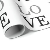 Grijs Zwart Script Liefde Huwelijk  Cadeaupapier (Rol Hoek)