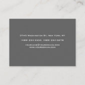 Grijs Zwart Script Monogram Modern Visitekaartje (Achterkant)