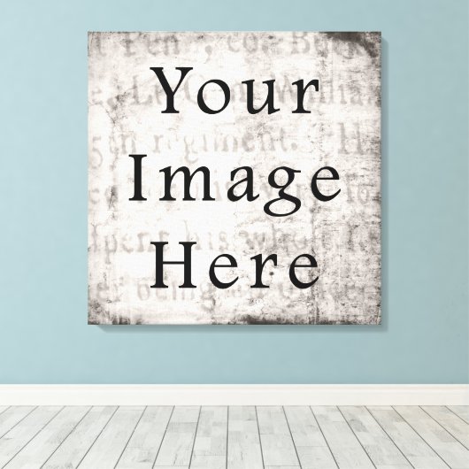  grijs zwart script tekst perkament papier canvas afdruk (Insitu (Houten vloer))