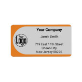 Grijs Zwart Sinaasappel Custom Logo Bedrijfsadres Etiket (Voorkant)