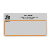 Grijs Zwart Sinaasappel Custom Logo Zakelijk Adres Etiket (Voorkant)