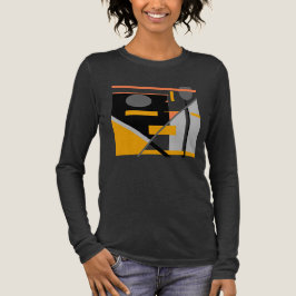 Grijs Zwart Sinaasappel Geometrische Vormen MCM Lo Tri-Blend Shirt