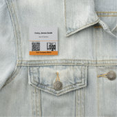 Grijs Zwart Sinaasappel QR Code Logo Bedrijf Exper Naamplaatje (In situ)