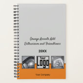 Grijs, Zwart & Sinaasappel Service Collage Busines Planner (Voorkant)