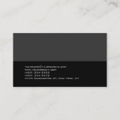 Grijs Zwart Streep Monogram Stijlvol Visitekaartje (Achterkant)