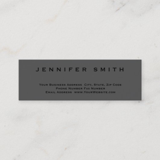 Grijs zwart Visitekaartje met standaarddikte (Voorkant)