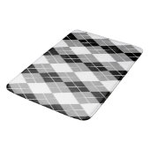 Grijs Zwart Wit Argyle Diamond Design Badmat (Gekanteld)