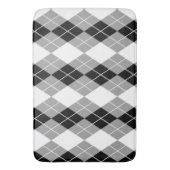Grijs Zwart Wit Argyle Diamond Design Badmat (Voorkant Verticaal)