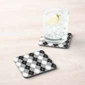 Grijs Zwart Wit Argyle Diamond Design Bier Onderzetter (Rechterzijde)