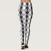 Grijs Zwart Wit Argyle Diamond Design Leggings (Achterkant)