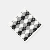 Grijs Zwart Wit Argyle Diamond Design Servet (Hoek)