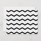 Grijs & Zwart Wit Chevron Trouwfeest ONLY Kaart (Achterkant)