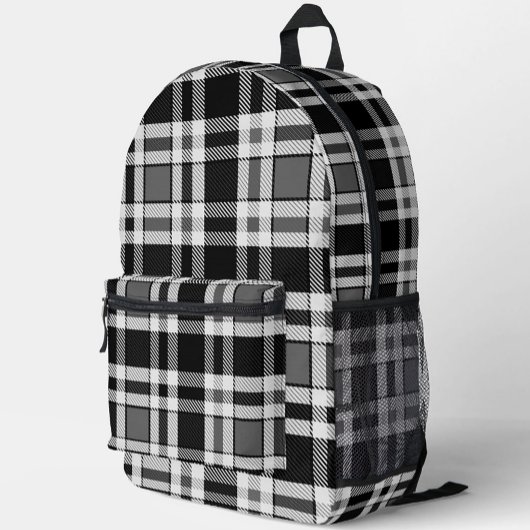 Grijs Zwart Wit Flanel Plaid Tartan Design Bedrukte Rugzak