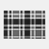 Grijs Zwart Wit Flanel Plaid Tartan Design Deurmat (Voorkant)