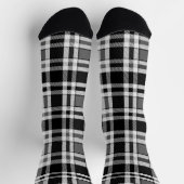 Grijs Zwart Wit Flanel Plaid Tartan Design Sokken (Top)