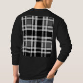 Grijs Zwart Wit Flanel Plaid Tartan Design T-shirt (Achterkant)