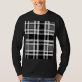 Grijs Zwart Wit Flanel Plaid Tartan Design T-shirt (Voorkant)