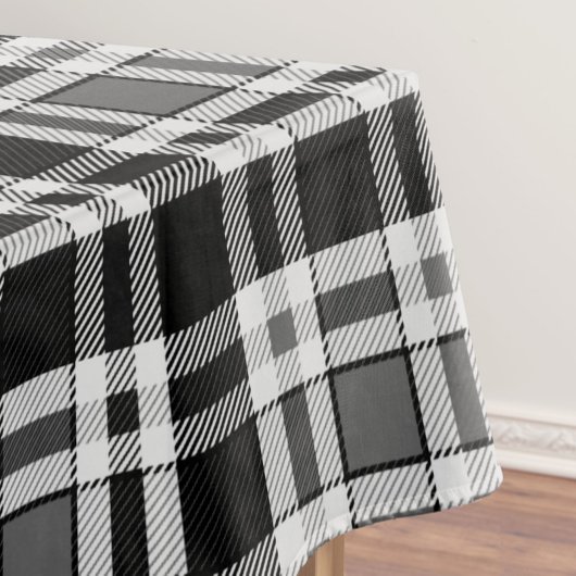 Grijs Zwart Wit Flanel Plaid Tartan Design Tafelkleed