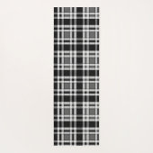 Grijs Zwart Wit Flanel Plaid Tartan Design Yogamat (Achterkant)