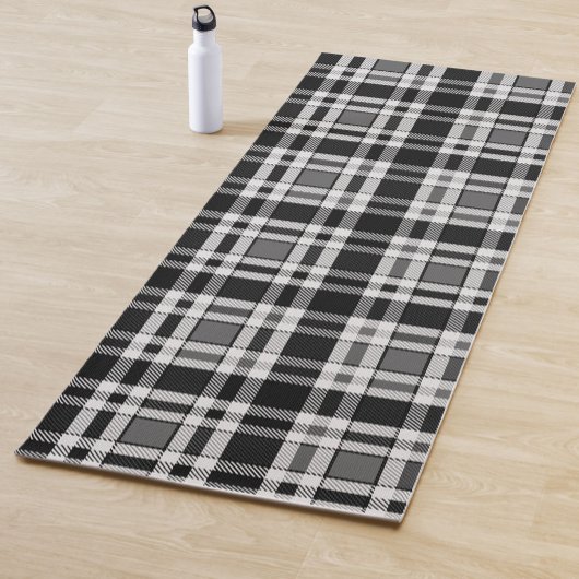 Grijs Zwart Wit Flanel Plaid Tartan Design Yogamat